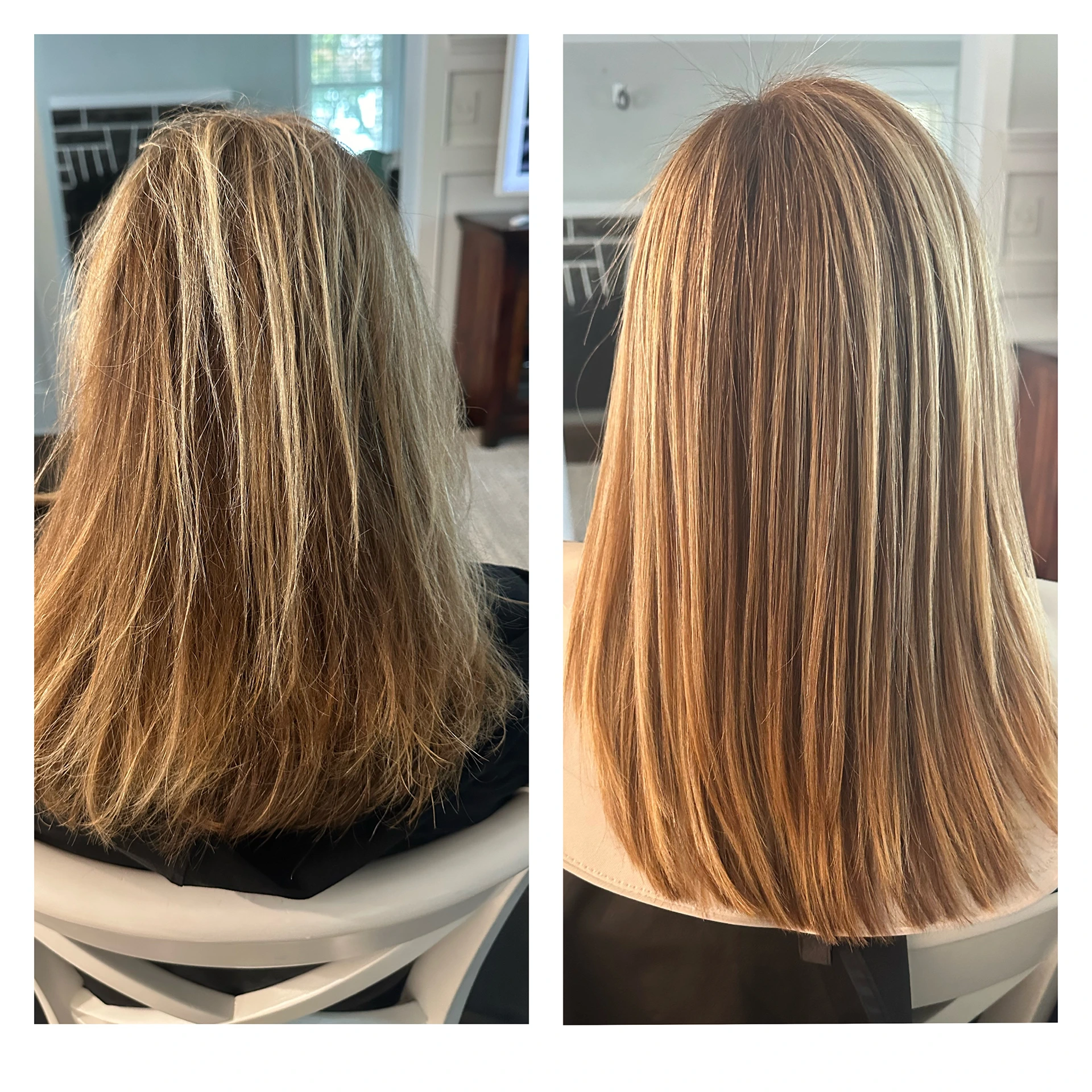 Keratin treatments and Brazilian blowouts before and after images