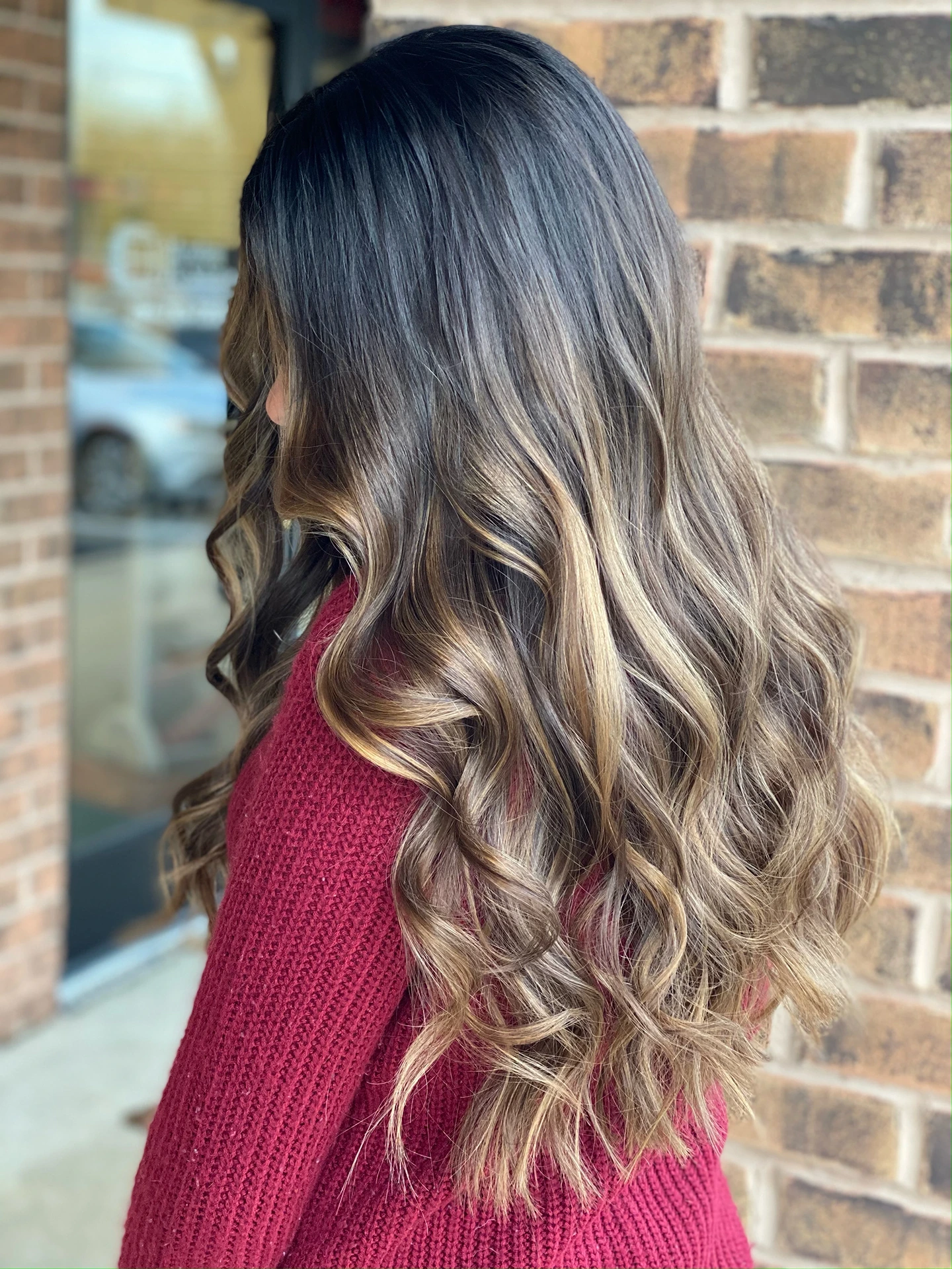 balayage-001 Balayage with long hair, from dark brown to medium blonde