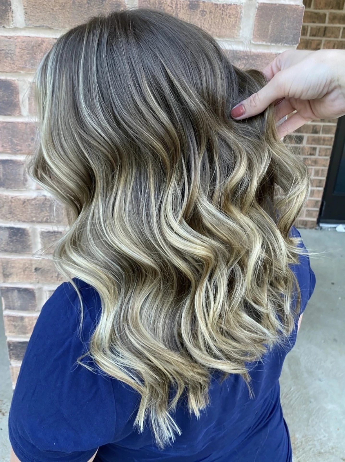 Balayage on blonde hair