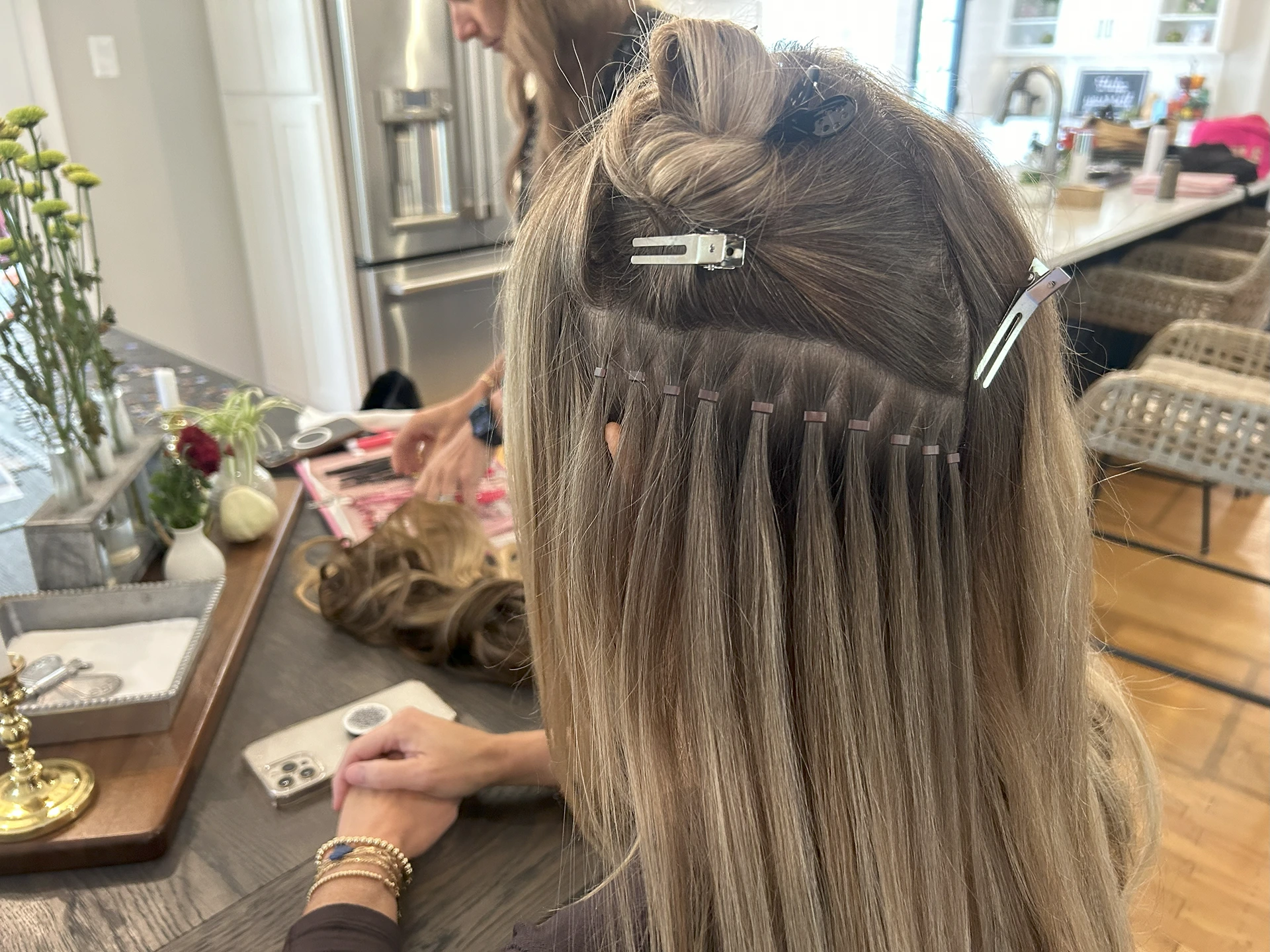 Custom Hair Extensions Installation Day