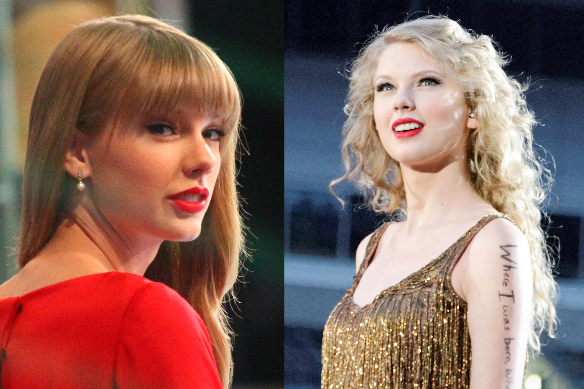 Bangs vs No Bangs - Taylor Swift with and without bangs