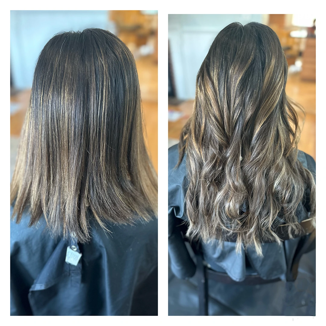 Do Hair Extensions Ruin Your Natural Hair? Before and after brunette