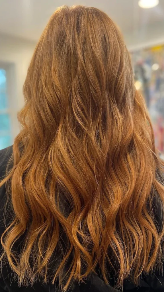 gorgeous strawberry copper hair with extensions