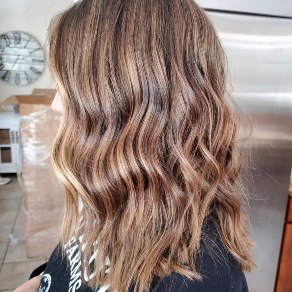 Medium brown highlights by Elite Hair Colorist in Chester County, Also Serving Montgomery County, PA, Jessica McHugh