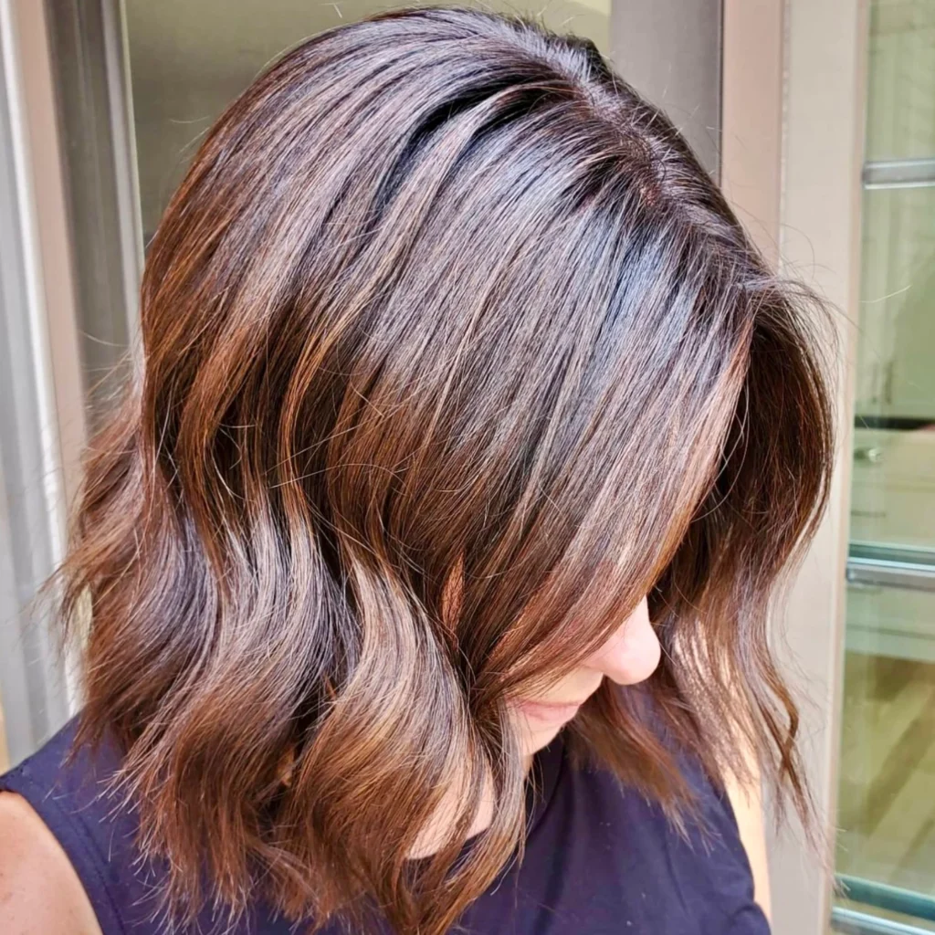 Dark red highlights by Elite Hair Colorist in Chester County, Also Serving Montgomery County, PA, Jessica McHugh